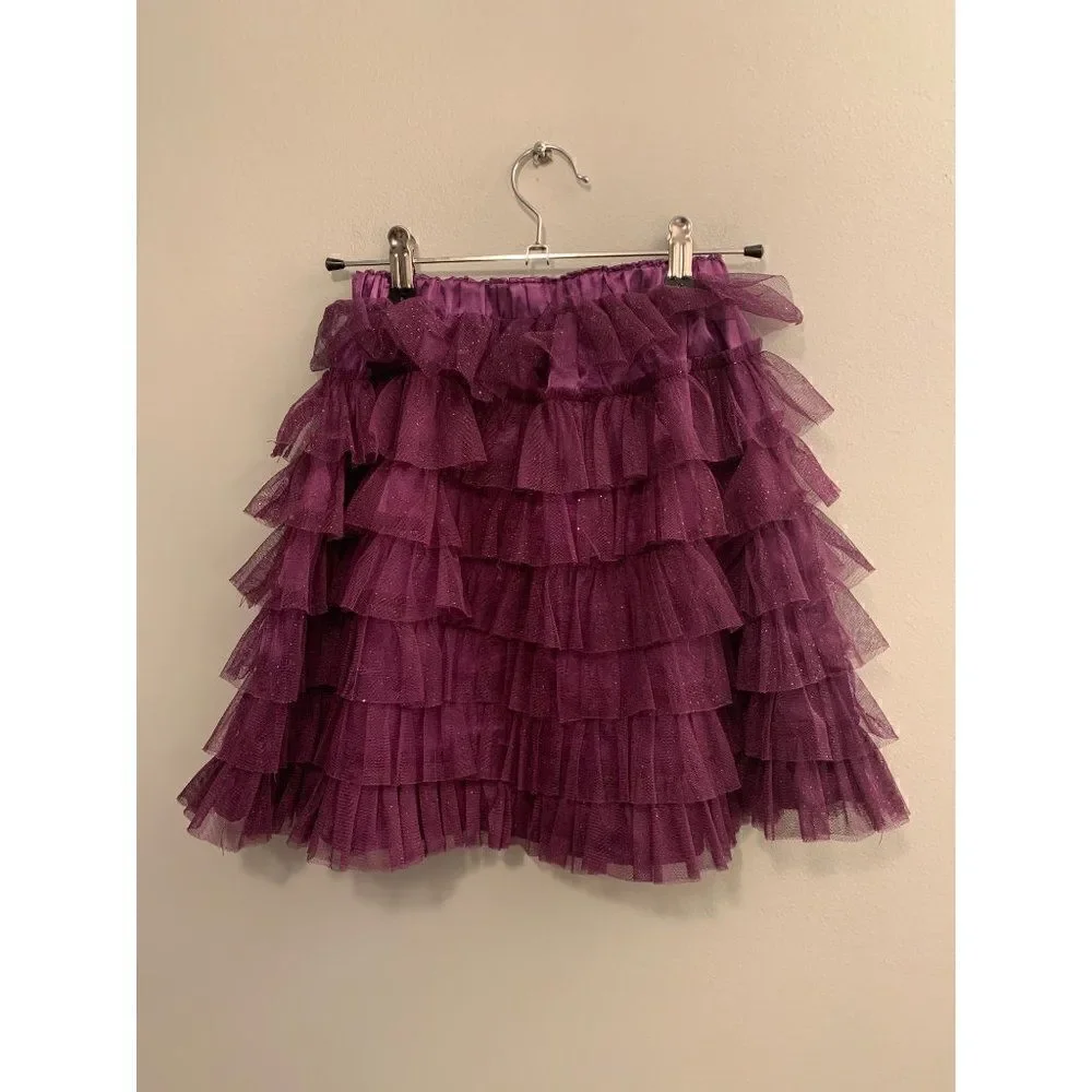 Girls Ruffle Purple Skirt